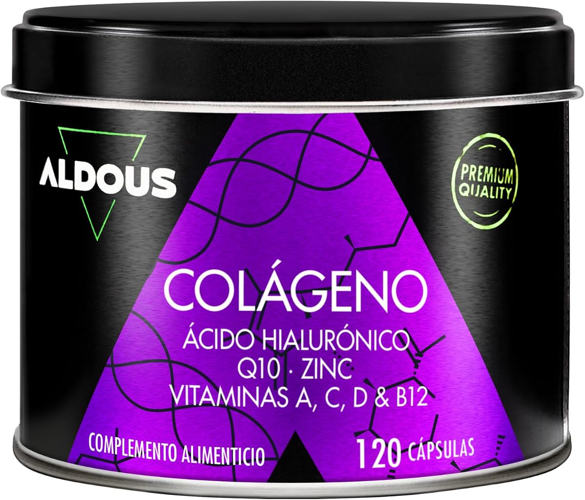 Colágeno Hidrolizado + Ácido Hialurónico + Q10 + Vitaminas — 120 cápsulas Aldous Bio